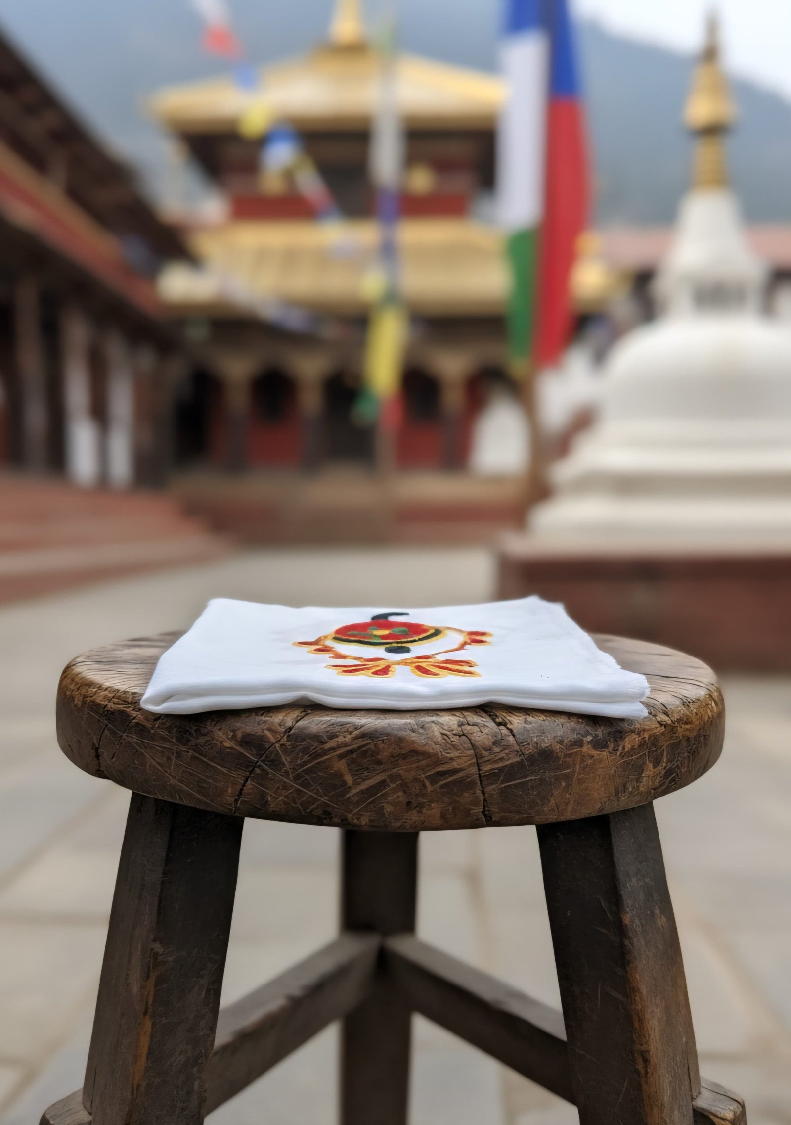 Magar White Khurpeto Shawl